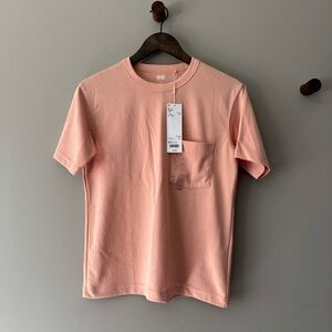 UNIQLO CREW NECK TEE WITH POCKET BLUSH PINK SIZE 13 KIDS NWT